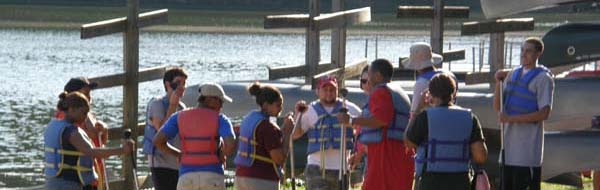 students about to go canoeing